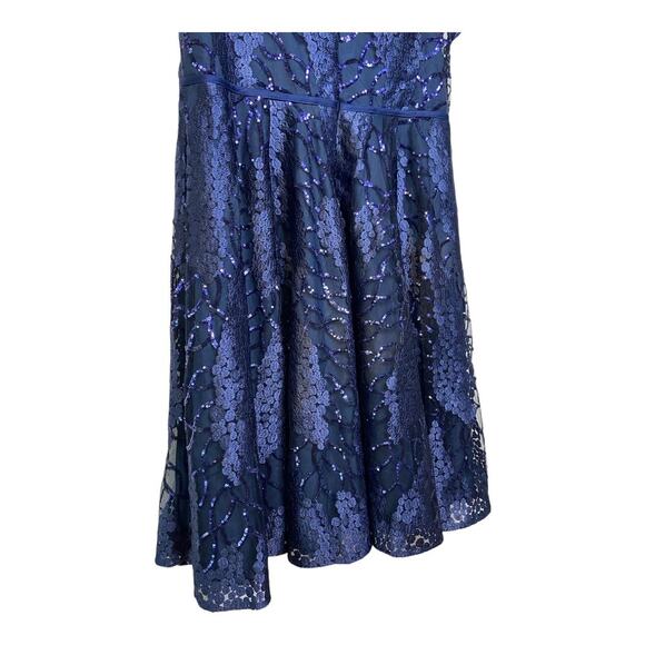 Mac Duggal Sequins Embellished Flutter Sleeve Cocktail Dress Formal Gala Sz 16 - Picture 7 of 15